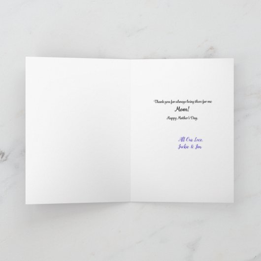 Candy Stripe Rotes Herz Muttertag Karte (Innenseite)