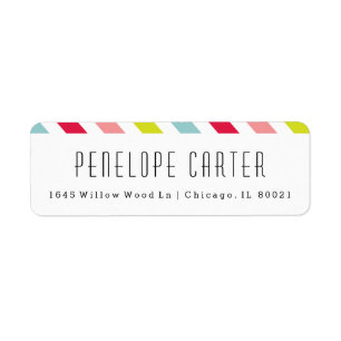 Candy Stripe Rücksendeadressen-Aufkleber