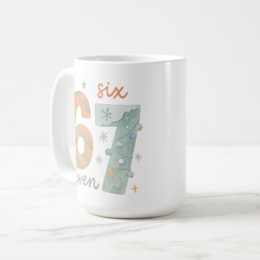 Candy Stripe & Snowflake 67 – Handmade Holiday Num Kaffeetasse (Vorderseite Links)