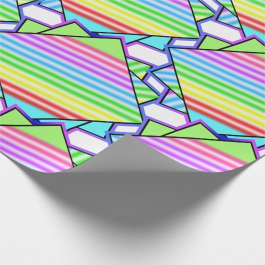 Candy Stripe Tiles Geschenkpapier (Ecke)