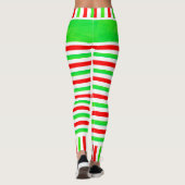 Candy Striped Elf Happy Festival mit Snowman Leggings (Rückseite)
