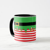Candy Striped Elf Jingle! Niedlicher Urlaub Tasse (Vorderseite Links)