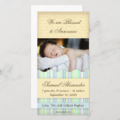 Candy Striped Foto Card: Junge Ankündigung (Vorne/Hinten)