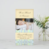 Candy Striped Foto Card: Junge Ankündigung (Stehend Vorderseite)