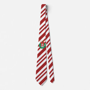 Candy Striped Frohe Weihnachtsreifen Kranz auf ein Krawatte