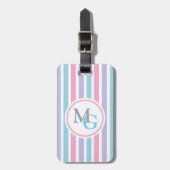 Candy Striped Monogrammed Gepäckanhänger (Vorderseite vertikal)