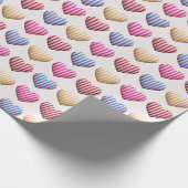 Candy Striped Pastellfarbhörer Geschenkpapier (Ecke)