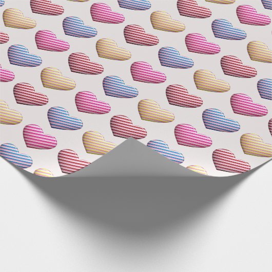 Candy Striped Pastellfarbhörer Geschenkpapier (Ecke)