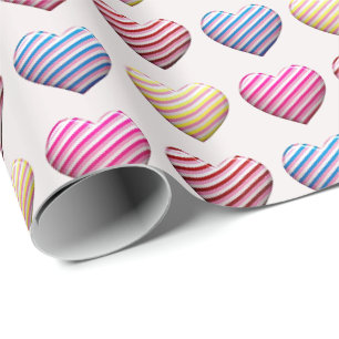 Candy Striped Pastellfarbhörer Geschenkpapier