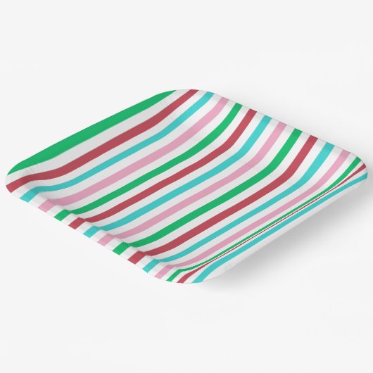 Candy Stripes Accent Plate Pappteller (Gewinkelt)