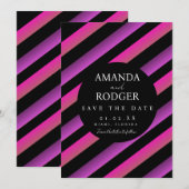 Candy Stripes Bold Datum speichern Einladung (Vorne/Hinten)