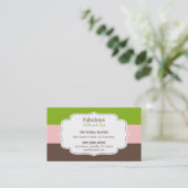 Candy Stripes Business Cards Terminkarte (Stehend Vorderseite)