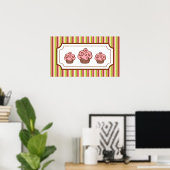 Candy Stripes Cupcake Kunstdruckerei Poster (Heimbüro)