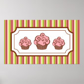 Candy Stripes Cupcake Kunstdruckerei Poster (Vorne)