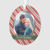 Candy Stripes Erste Weihnachtsvorlage Ornament (Vorderseite)