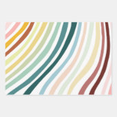 Candy Stripes farbenfroh Orange Pink Blue Gren Geschenkpapier Set (Vorderseite 3)