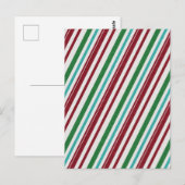 Candy Stripes Glitzer Postkarte (Vorne/Hinten)