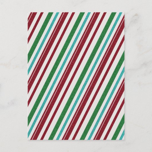 Candy Stripes Glitzer Postkarte (Vorderseite)