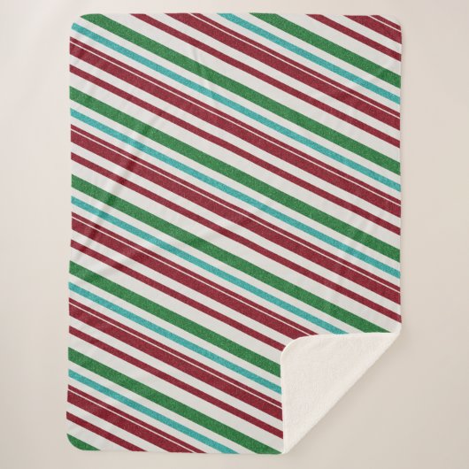 Candy Stripes Glitzer Sherpadecke (Vorderseite)