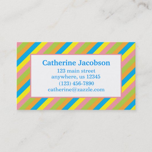 Candy Stripes mit Visitenkarte Telefonnummerkarte (Vorderseite)