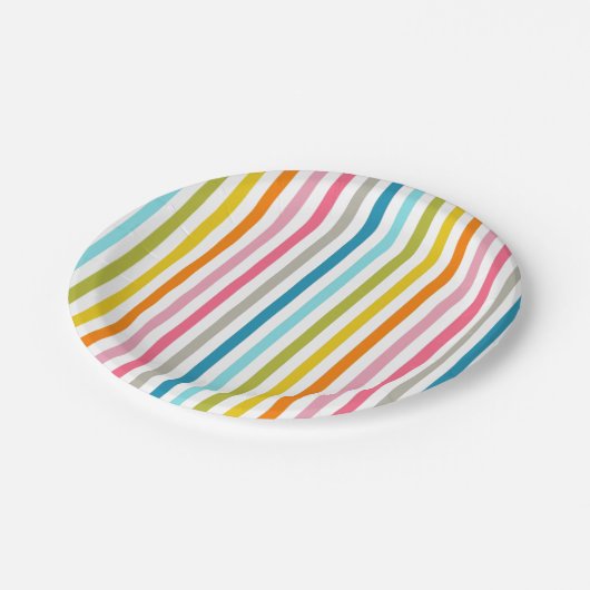 Candy Stripes Pappteller (Schrägansicht)
