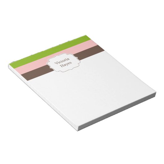 Candy Stripes Personalisiert Notepad Notizblock (angewinkelt)
