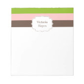 Candy Stripes Personalisiert Notepad Notizblock (Vorderseite)