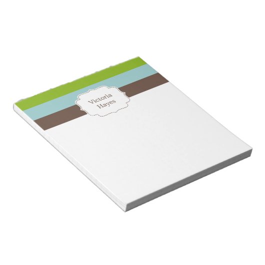 Candy Stripes Personalisiert Notepad Notizblock (angewinkelt)