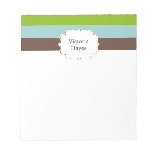 Candy Stripes Personalisiert Notepad Notizblock (Vorderseite)