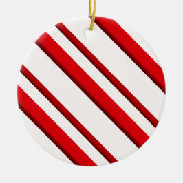 Candy Stripes, Pfefferminze rot & weiß Keramik Ornament