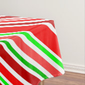 Candy Stripes Red White Green Festive Diagonal Tischdecke (Beispiel)
