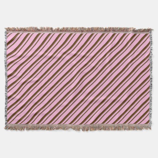 Candy Stripes, rosa und schokoladenbraun Decke (Vorderseite)