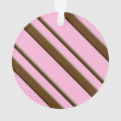 Candy Stripes, rosa und schokoladenbraun Ornament (Rückseite)