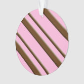 Candy Stripes, rosa und schokoladenbraun Ornament (Vorderseite)