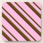 Candy Stripes, rosa und schokoladenbraun Untersetzer (Vorderseite)