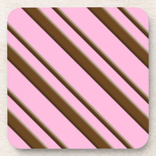 Candy Stripes, rosa und schokoladenbraun Untersetzer