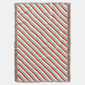 Candy Stripes, rot, grün und weiß Decke (Vorderseite Vertikal)