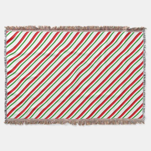 Candy Stripes, rot, grün und weiß Decke (Vorderseite)