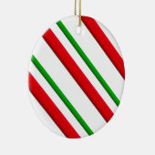 Candy Stripes, rot, grün und weiß Keramikornament (Rechts)