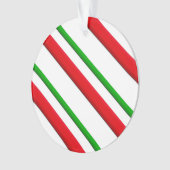Candy Stripes, rot, grün und weiß Ornament (Vorderseite)