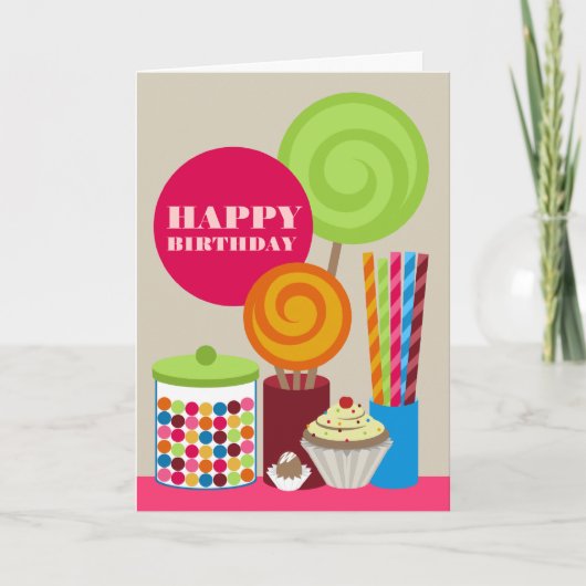 Candy & Süßigkeiten Geburtstagskarte Karte (Vorderseite)