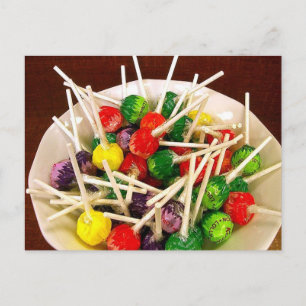 Candy-Süßigkeiten Lollipop-sucker Snack Leckerei y Postkarte