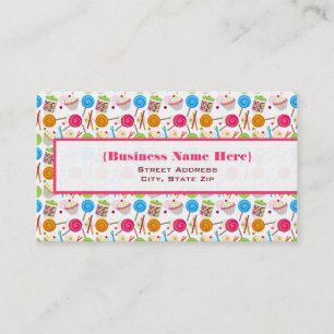 Candy & Süßigkeiten Pattern Business Card Visitenkarte