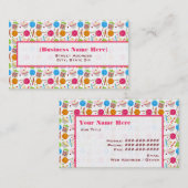 Candy & Süßigkeiten Pattern Business Card Visitenkarte (Vorne/Hinten)