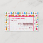 Candy & Süßigkeiten Pattern Business Card Visitenkarte (Rückseite)