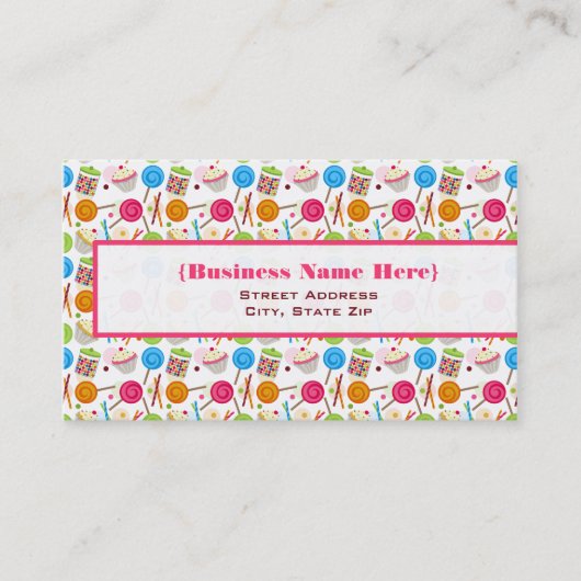 Candy & Süßigkeiten Pattern Business Card Visitenkarte (Vorderseite)
