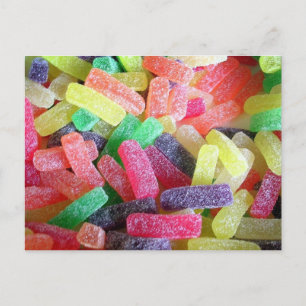 Candy Süßigkeiten Rainbow Party Glückwunsch Liebe Postkarte
