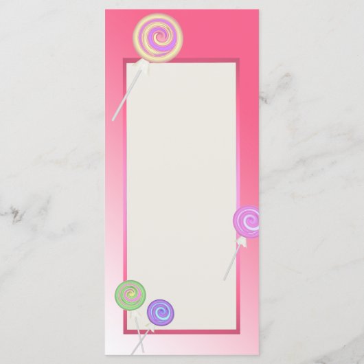 Candy Sweet Bat Mitzvah Programmkarte Programm (Rückseite)