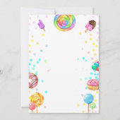 Candy Sweet Celebration ONE Girl Erster Geburtstag Einladung (Rückseite)