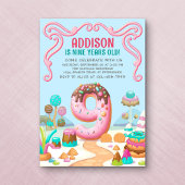 Candy Sweet Girl's Candyland 9. Geburtstag Einladung